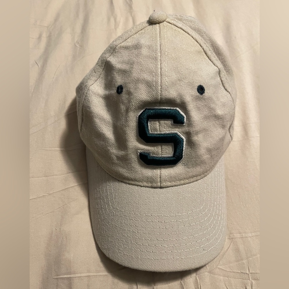 Original Lids Cap Size 7 1/8 Cream Michigan State Spartans Fitted Hat
